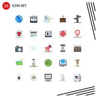 Stock Vector Icon Pack mit 25 Zeilenzeichen und Symbolen für Dokumente Business Document Aktenkoffer Lebenslauf editierbare Vektordesign-Elemente