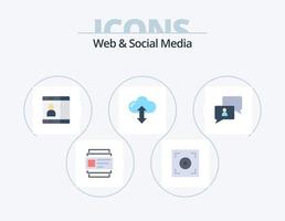 Web- und Social-Media-Flat-Icon-Pack 5-Icon-Design. . Mann. Benutzer. Plaudern. Nieder vektor