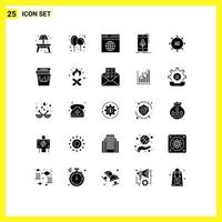 25 kreative Symbole, moderne Zeichen und Symbole der Vorlage, Telefonnetzwerk, mobile Spiele, editierbare Vektordesign-Elemente vektor