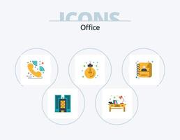 kontor platt ikon packa 5 ikon design. anställd. kontor. ring upp Centrum. ljus. aning vektor