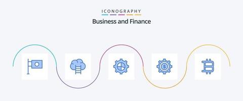 finansiera blå 5 ikon packa Inklusive . inställningar. tecken. bitcoin vektor