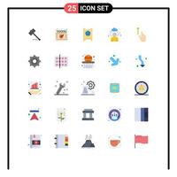 25 användare gränssnitt platt Färg packa av modern tecken och symboler av upp moln kalender man biljett redigerbar vektor design element