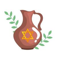 Teekanne mit jüdischem goldenen Stern Chanukka vektor