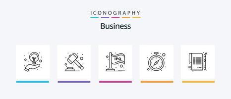 Business Line 5 Icon Pack inklusive Geld. Diagramm. Unternehmensgründung. Bar. Markt. kreatives Symboldesign vektor
