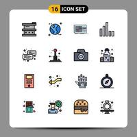 16 kreative Symbole moderne Zeichen und Symbole der Chat-Signalsteuerung Telefonstudio editierbare kreative Vektordesign-Elemente vektor