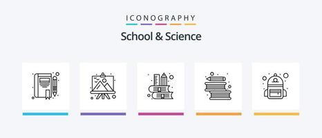 Schule und Wissenschaft Linie 5 Icon Pack inklusive Bildung. Malerei. Atom. Landschaft. Planke. kreatives Symboldesign vektor