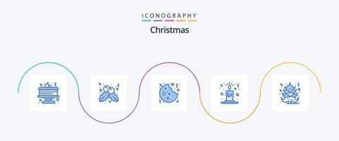 Christmas Blue 5 Icon Pack inklusive . Weihnachten. Nachtisch. Baum. Kerzenlicht vektor