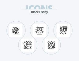 Black Friday Line Icon Pack 5 Icon Design. Preisschild. Einkaufen. Code. Rabatt. Hand vektor