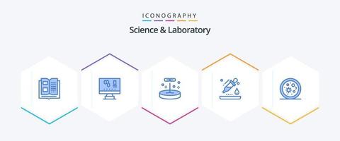 Wissenschaft 25 blaues Icon Pack inklusive Leben. Wissenschaft. Biologie. Pipette. fallen lassen vektor