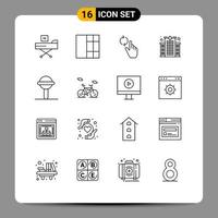 uppsättning av 16 modern ui ikoner symboler tecken för ljud bebis hand vård klinik redigerbar vektor design element