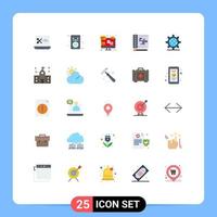 uppsättning av 25 modern ui ikoner symboler tecken för miljö internet kommunikation redskap bearbeta redigerbar vektor design element