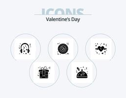 Valentinstag-Glyphen-Icon-Pack 5 Icon-Design. Liebe. Platte. Herzen. Liebe. Hochzeit vektor