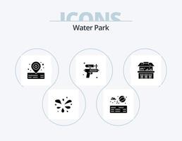 Wasserpark-Glyphen-Icon-Pack 5 Icon-Design. . Park. Park. Wasser. Park vektor