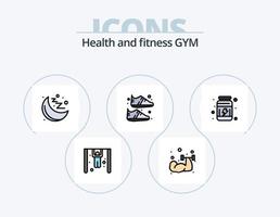 Gym linje fylld ikon packa 5 ikon design. . checklista. gymnast. styrelse. tillägg vektor