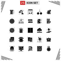 uppsättning av 25 modern ui ikoner symboler tecken för fil mat barn körsbär gunga redigerbar vektor design element