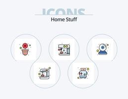 Home Stuff Line gefüllt Icon Pack 5 Icon Design. Maschine. Schlafzimmer. Mixer. Zimmer. Bett vektor