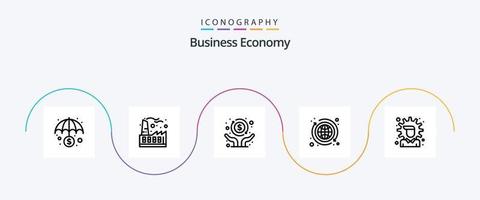 ekonomi linje 5 ikon packa Inklusive pengar. pengar. ekonomisk. utbyta. bank vektor