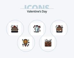 Valentinstag Linie gefüllt Icon Pack 5 Icon Design. Liebe. Herzen. Luft. Herz. romantisch vektor