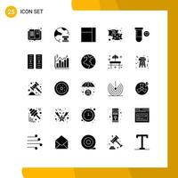 uppsättning av 25 modern ui ikoner symboler tecken för data Centrum vetenskap server hjärta koppla av redigerbar vektor design element