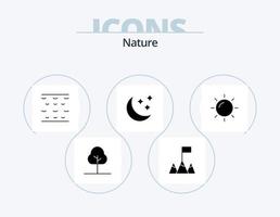 Natur-Glyphen-Icon-Pack 5 Icon-Design. . . Mond. Sonne. Natur vektor