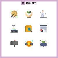 Stock Vector Icon Pack mit 9 Zeilenzeichen und Symbolen für Webseiten Mann Karte Auto editierbare Vektordesign-Elemente