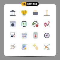 uppsättning av 16 modern ui ikoner symboler tecken för möbel mat hav ben maskin redigerbar packa av kreativ vektor design element