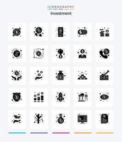 kreative Investition 25 Glyph solid black Icon Pack wie Geld. Anlage. Banken. Geld. Finanzen vektor