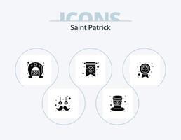 Saint Patrick Glyph Icon Pack 5 Icon Design. Patrick. Tag. Tag. Grußkarte. Karte vektor