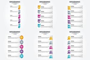 flaches Designset der Vektorillustrations-Infografiken für Werbebroschürenflieger und -zeitschrift vektor