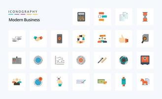 25 moderne Business-Flat-Color-Icon-Pack vektor