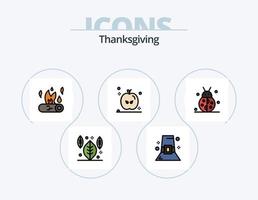 Thanksgiving-Linie gefüllt Icon Pack 5 Icon Design. Hinweis. Bibel. Mode. das Erntedankfest. Herbst vektor