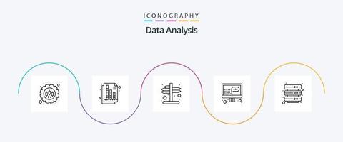 Datenanalyse Zeile 5 Icon Pack inklusive Daten. Entwicklung. Graph. Daten. rechts vektor