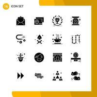 16 kreative Symbole, moderne Zeichen und Symbole für Investitionen, die Preiswaagen anziehen, editierbare Vektordesign-Elemente vektor