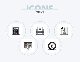 Bürozeile gefüllt Icon Pack 5 Icon Design. . . Zeitung. Arbeit. Büro vektor