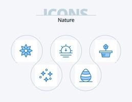 Natur blau Icon Pack 5 Icon Design. Blume. Sonnenuntergang. Amaryllis. Sonne. Natur vektor