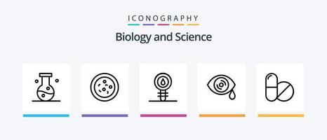 Biologie Linie 5 Icon Pack inklusive. medizinisch. . kreatives Symboldesign vektor