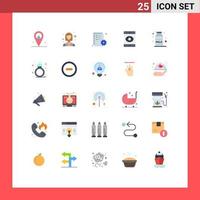 Stock Vector Icon Pack mit 25 Zeilenzeichen und Symbolen für bearbeitbare Vektordesign-Elemente der Kaffeevirus-Arbeiter-Spionagedatei