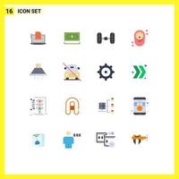 satz von 16 modernen ui-symbolen symbole zeichen für kinder baby geld auto achsvermessung editierbares paket kreativer vektordesignelemente vektor