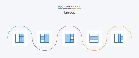 Layout Blue 5 Icon Pack inklusive . vektor