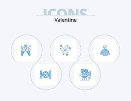 Valentine Blue Icon Pack 5 Icon-Design. Liebe. Feier. Liebe. Feuerwerk. reisen vektor