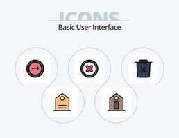 Grundlinie gefüllt Icon Pack 5 Icon Design. wesentlich. einstellen. Basic. Verbot vektor