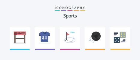 Sport Flat 5 Icon Pack inklusive Ball. Fußball. Fußball. Sport. Loch. kreatives Symboldesign vektor