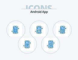 android app blå ikon packa 5 ikon design. kalkylator. app. mobil app. Lägg till. meddelande vektor