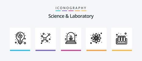 Science Line 5 Icon Pack inklusive Licht. kreativ. Pendel. Birne. Molekül. kreatives Symboldesign vektor