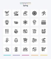 Creative Spring 25 Outline Icon Pack wie Fliege. viel. Ballon. Natur. Pflanze, Anlage vektor