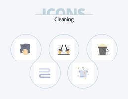 Reinigung flaches Icon Pack 5 Icon Design. Boden. Eimer. Hausarbeit. fegen. sauber vektor