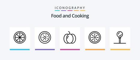 Food Line 5 Icon Pack inklusive Lutscher. Lebensmittel. Lebensmittel. Kochen. Lebensmittel. kreatives Symboldesign vektor