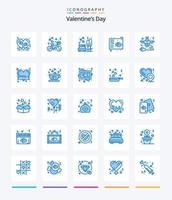 kreatives valentinstag 25 blaues symbolpaket wie schlüssel. Liebe. Herz. Baum. Bank vektor