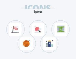 Sport-Flachbild-Icon-Pack 5-Icon-Design. Tischtennis. Sport. Rennen. Schläger. Rennen vektor