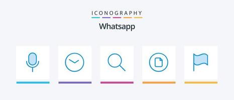 whatsapp blå 5 ikon packa Inklusive flagga. ui. Sök. grundläggande. dokumentera. kreativ ikoner design vektor